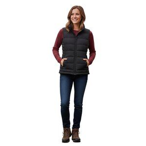 Lands' End NWT Black Quilted Down Puffer Vest 2022 Size XL